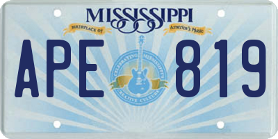 MS license plate APE819