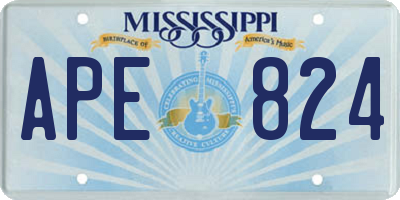 MS license plate APE824