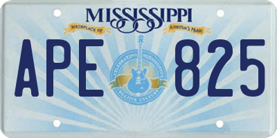 MS license plate APE825