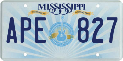 MS license plate APE827