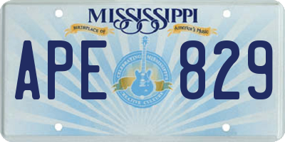 MS license plate APE829