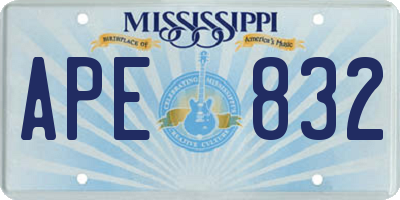 MS license plate APE832