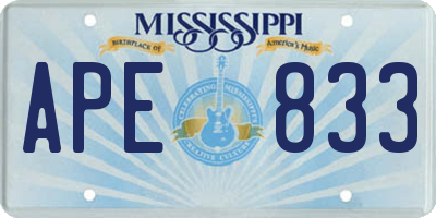 MS license plate APE833