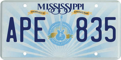 MS license plate APE835