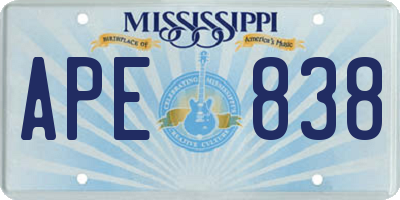 MS license plate APE838