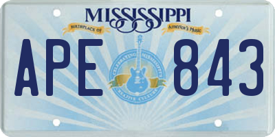 MS license plate APE843