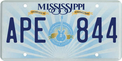MS license plate APE844