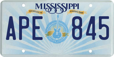 MS license plate APE845