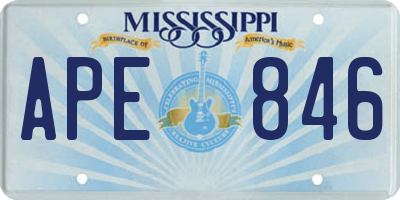 MS license plate APE846