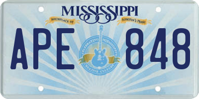 MS license plate APE848