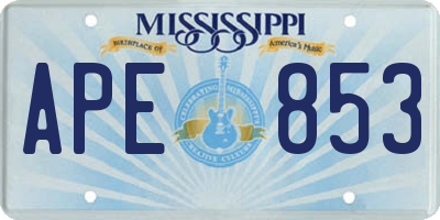 MS license plate APE853