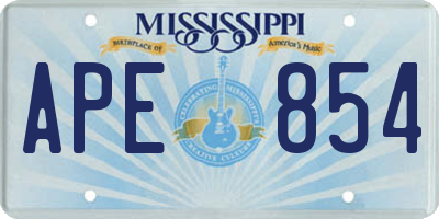 MS license plate APE854