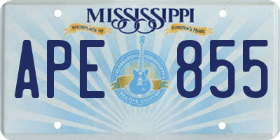 MS license plate APE855