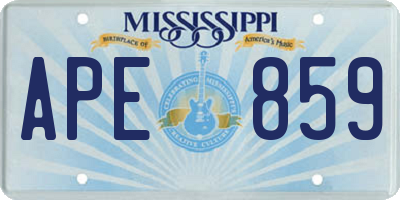 MS license plate APE859