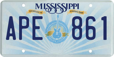 MS license plate APE861