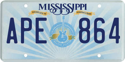 MS license plate APE864