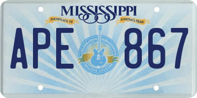 MS license plate APE867