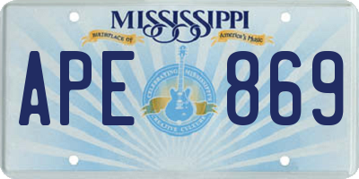 MS license plate APE869