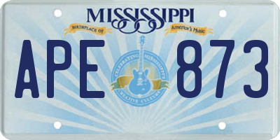 MS license plate APE873