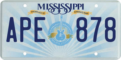 MS license plate APE878