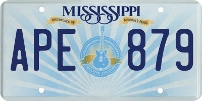 MS license plate APE879