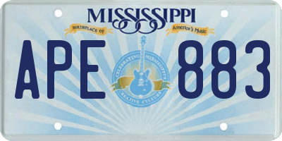 MS license plate APE883