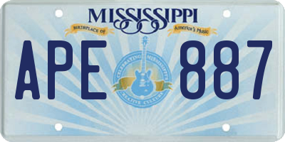 MS license plate APE887