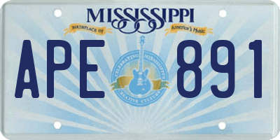 MS license plate APE891