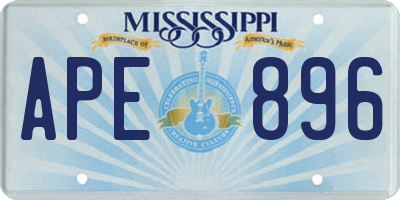 MS license plate APE896