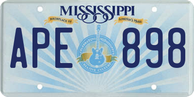 MS license plate APE898