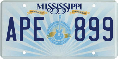 MS license plate APE899