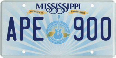 MS license plate APE900