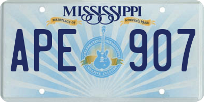 MS license plate APE907