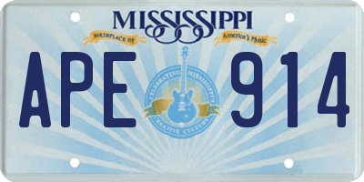 MS license plate APE914