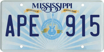 MS license plate APE915