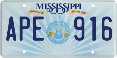 MS license plate APE916