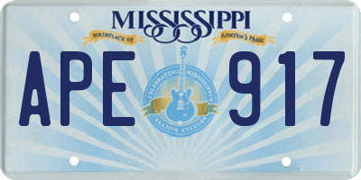 MS license plate APE917