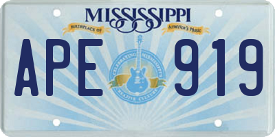 MS license plate APE919