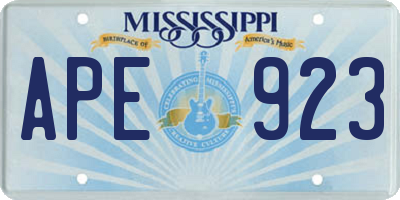 MS license plate APE923
