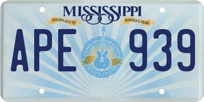 MS license plate APE939