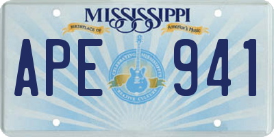 MS license plate APE941