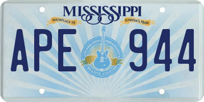 MS license plate APE944