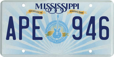 MS license plate APE946