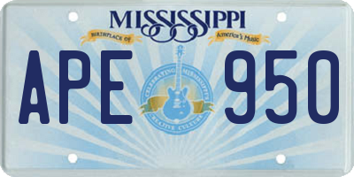 MS license plate APE950