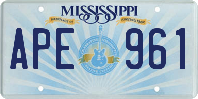 MS license plate APE961