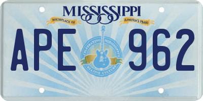 MS license plate APE962