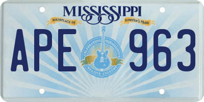 MS license plate APE963