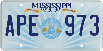 MS license plate APE973