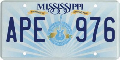 MS license plate APE976