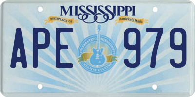MS license plate APE979